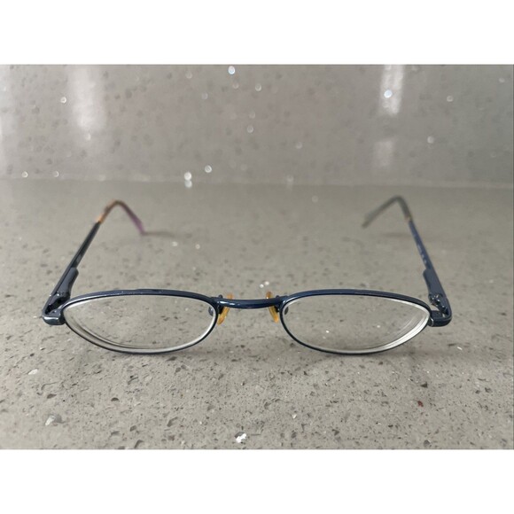 Vintage Nintendo WMN105 220 Blue Metal Oval Eyeglasses FRAMES ONLY 43-18-120 main image 4